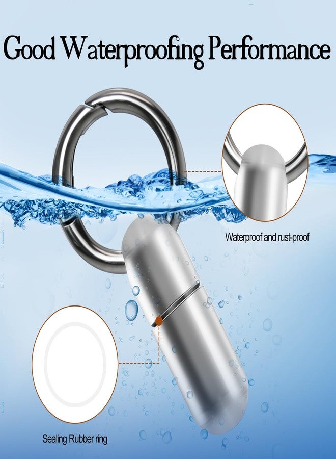 Taefuwr Tiny Keychain Pill Holder, Small Keychain Pill Holder Titanium,Waterproof Tiny Pill Container with Keyring,Mini Portable Titanium Pill Case for Travel for Purse Pocket (Glossy) - Image 4